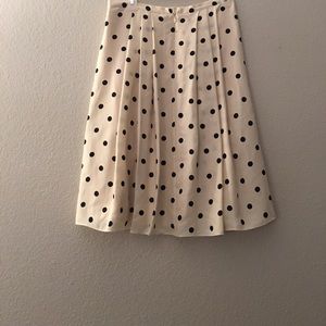 The Limited mid Length Pleated Polka Dot Skirt
